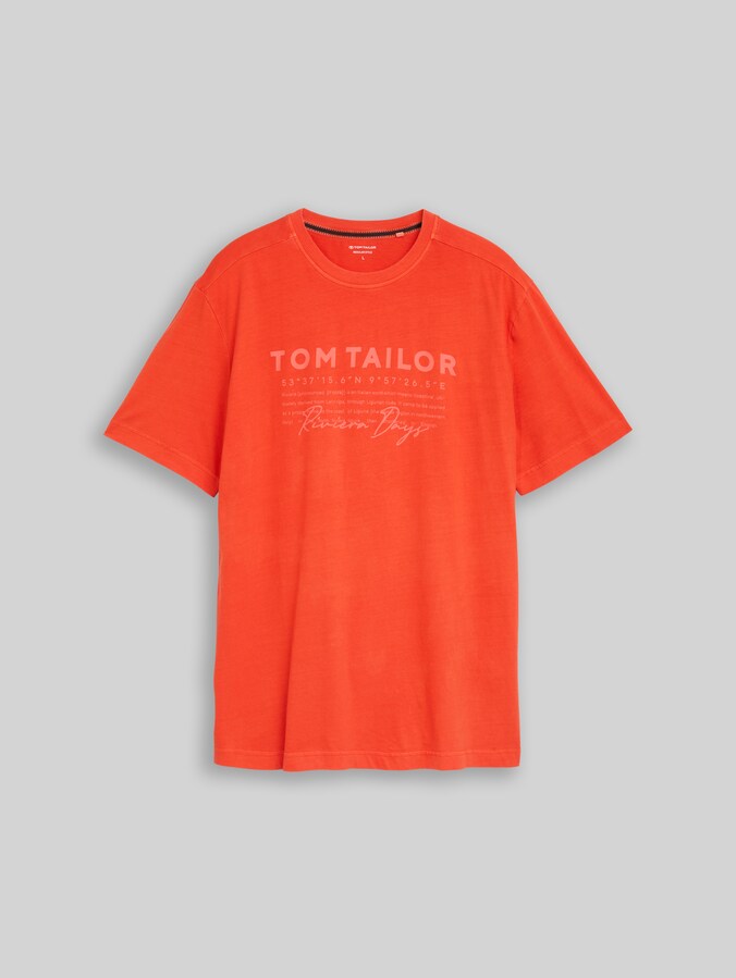 T-shirt au look usé par Men, orange red
