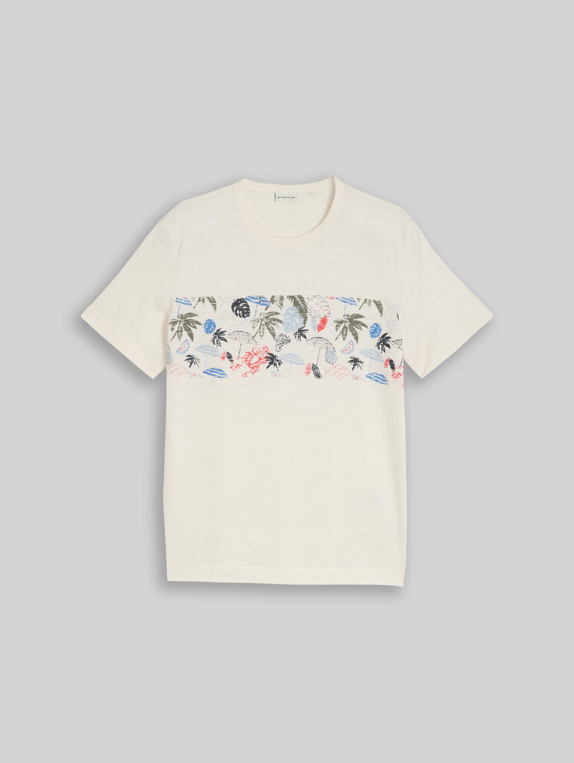 T-shirt with print - Gardenia White - Front product view