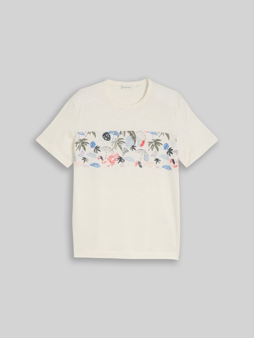 T-shirt met print door Men, Gardenia White