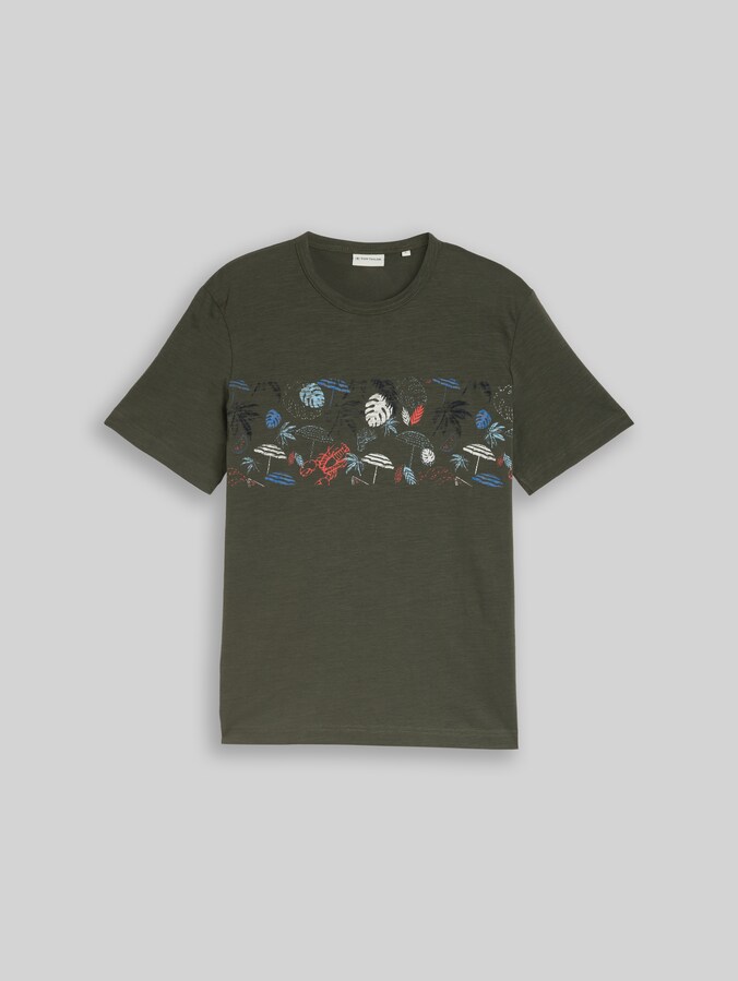 T-Shirt mit Print von Men, deep leaf green