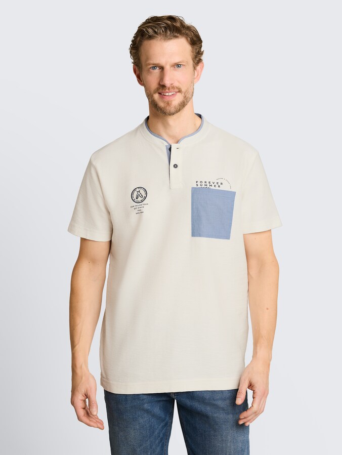 Poloshirt mit Brusttasche von Men, Gardenia White