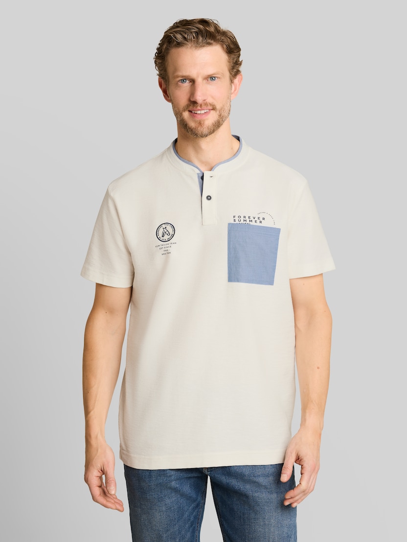 Poloshirt mit Brusttasche von Men, Gardenia White