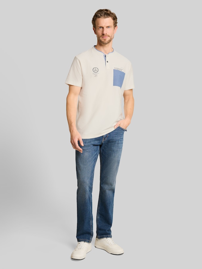 Poloshirt met borstzak door Men, Gardenia White