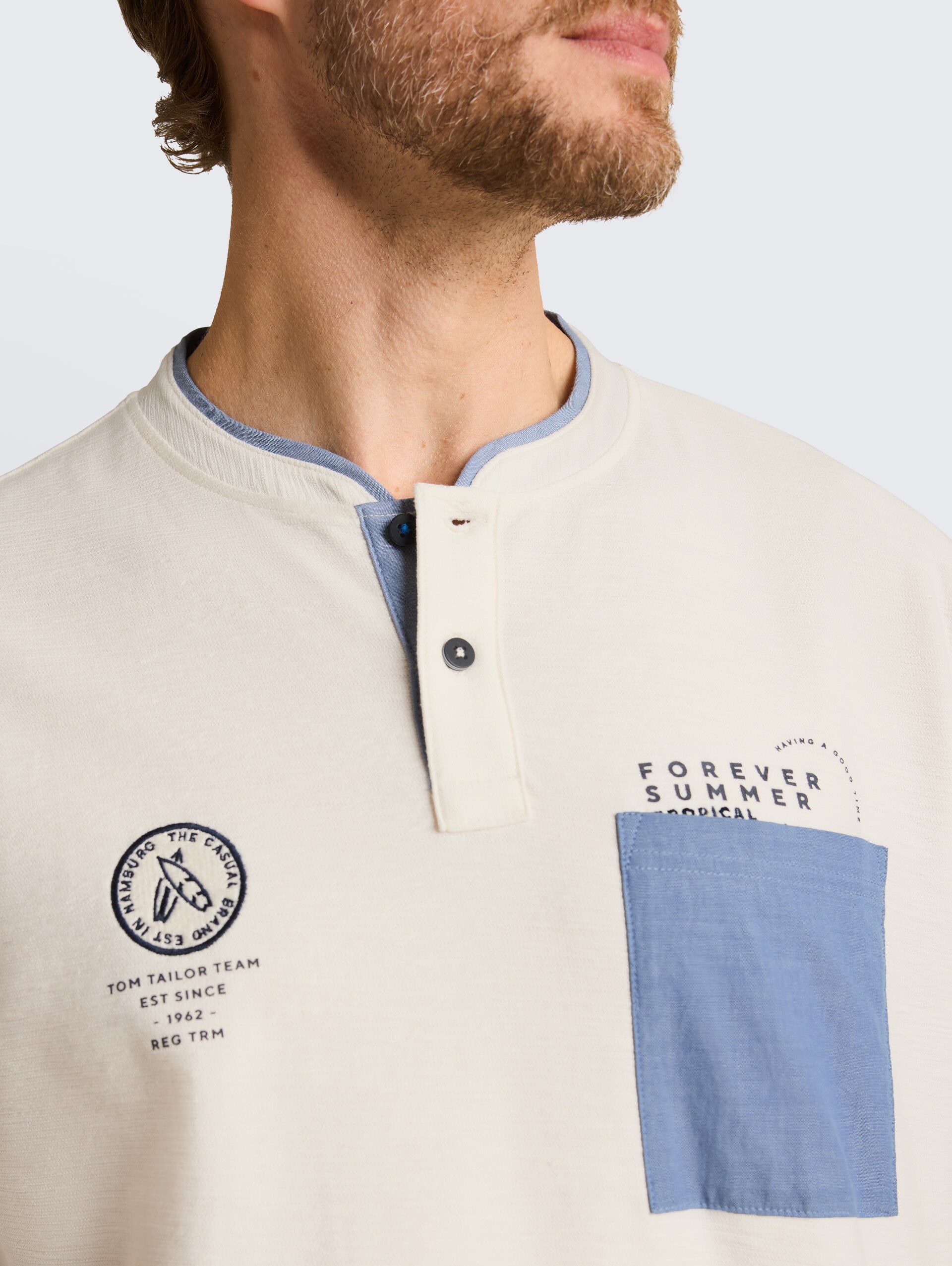 Poloshirt met borstzak - Gardenia White