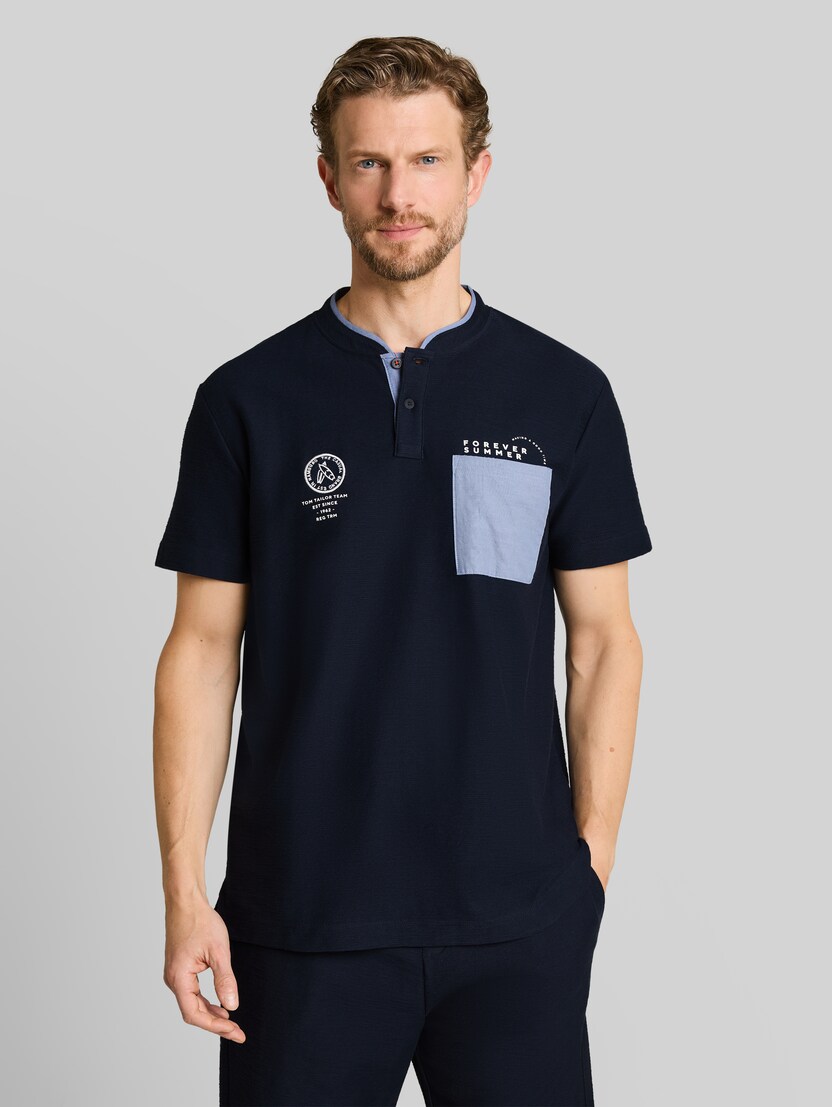 Poloshirt mit Brusttasche von Men, sky captain blue