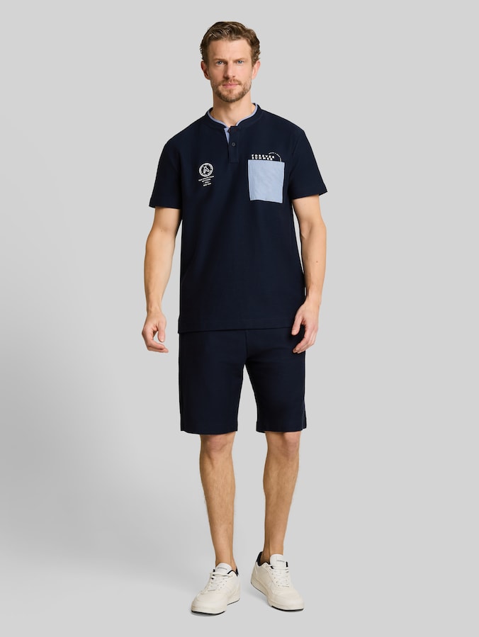 Poloshirt met borstzak door Men, sky captain blue
