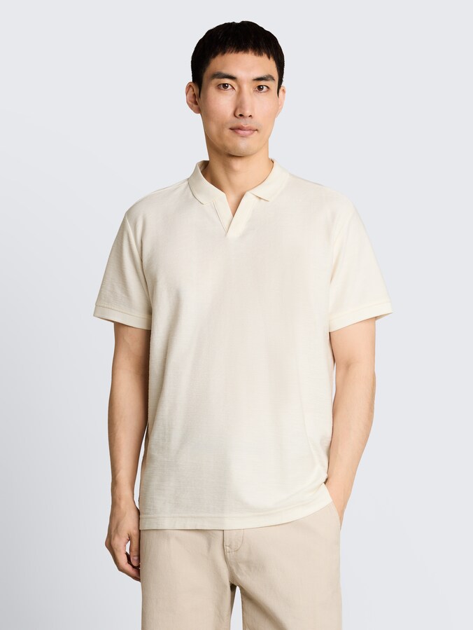 Poloshirt mit Ottoman-Struktur von Men, Gardenia White