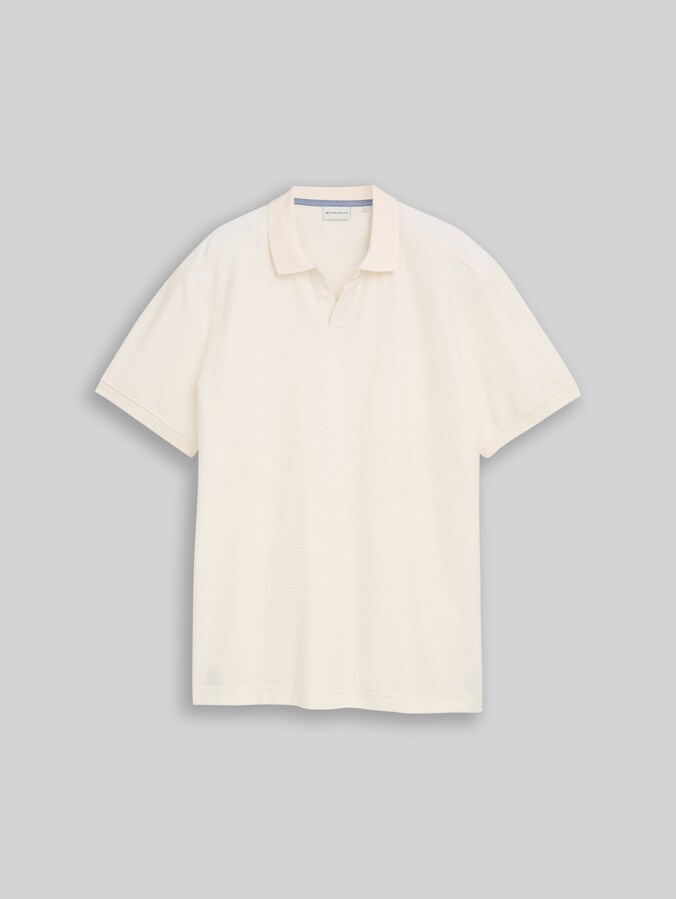 Polo à texture ottomane par Men, Gardenia White