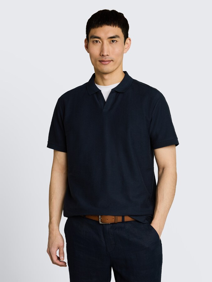 Poloshirt mit Ottoman-Struktur von Men, sky captain blue
