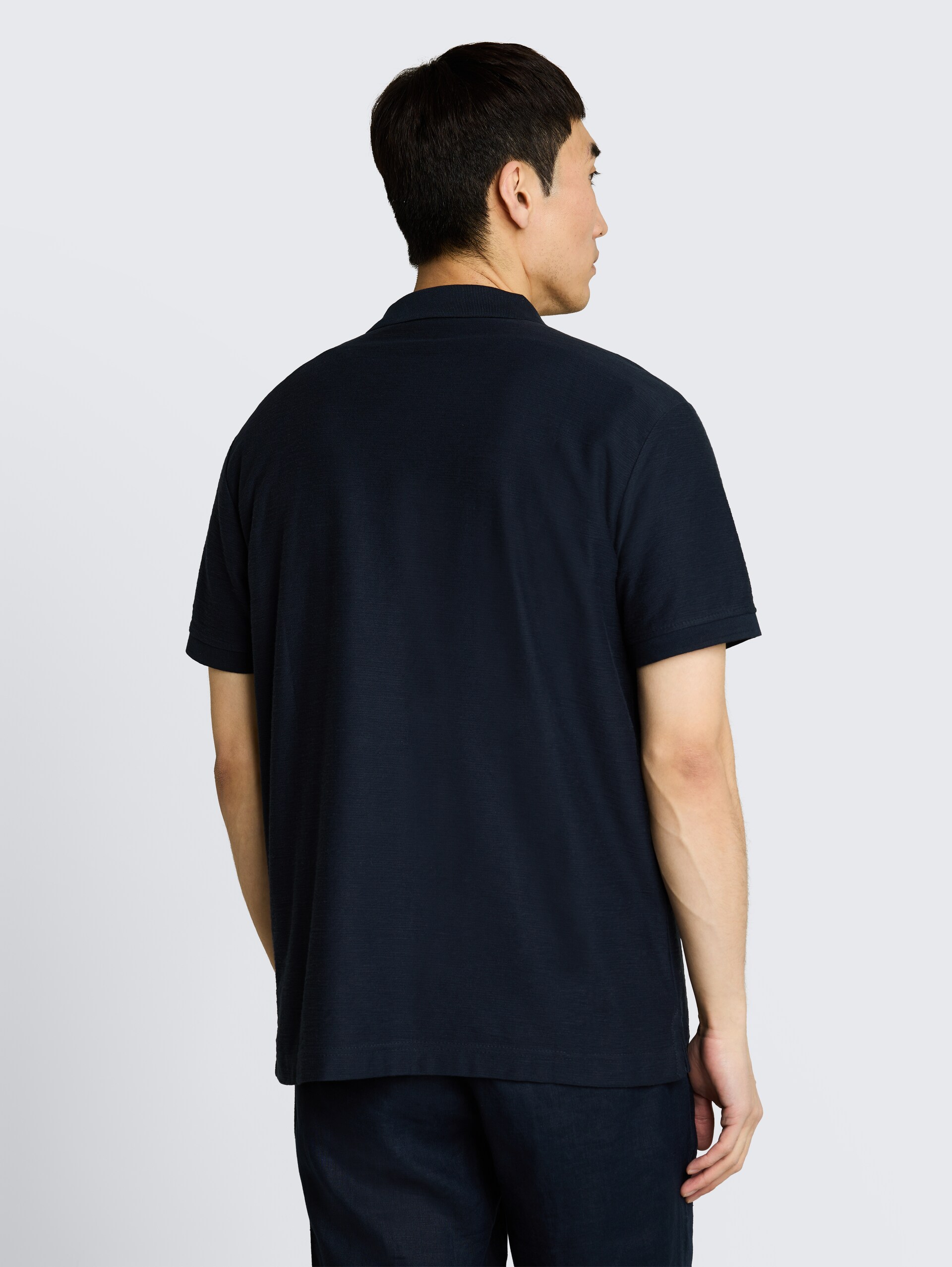 Poloshirt mit Ottoman-Struktur - sky captain blue