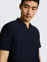 Poloshirt mit Ottoman-Struktur - sky captain blue