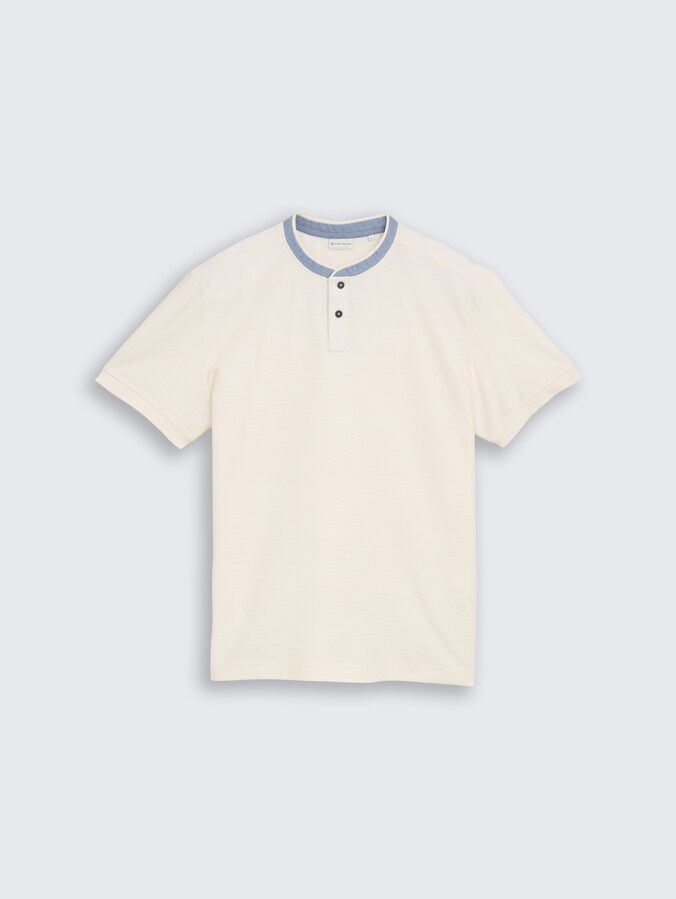 Poloshirt mit Stehkragen von Men, Gardenia White