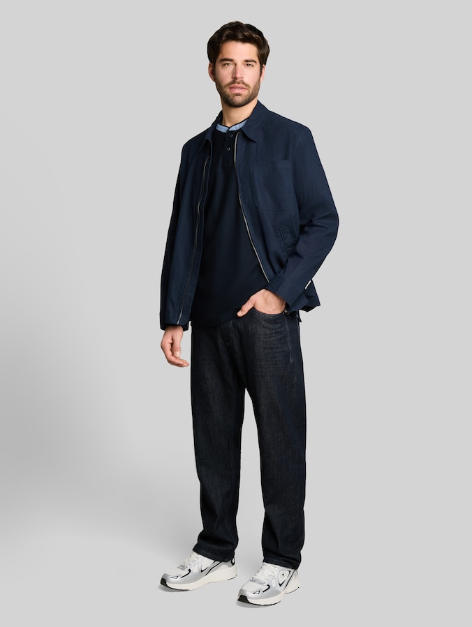 Poloshirt mit Stehkragen von Men, sky captain blue