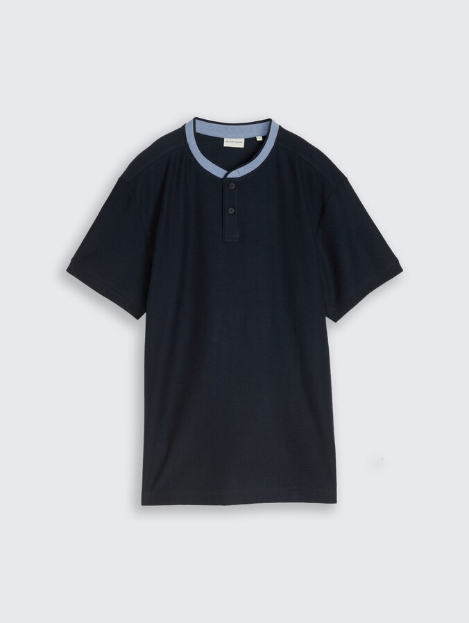 Poloshirt mit Stehkragen von Men, sky captain blue
