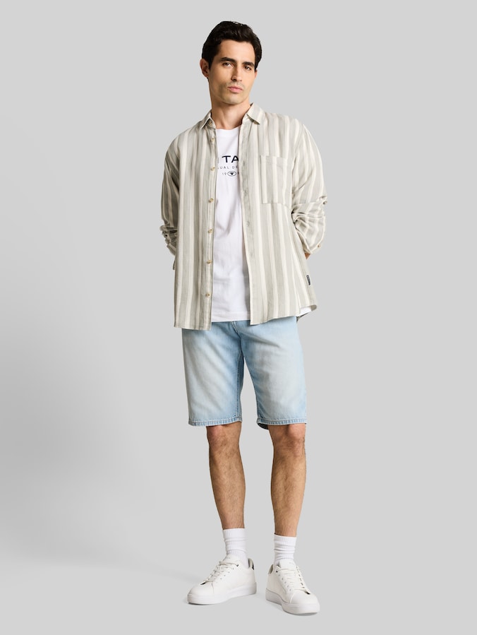 Short en jean ultraléger TTMARVIN STRAIGHT par Men, Used Bleached Blue Denim