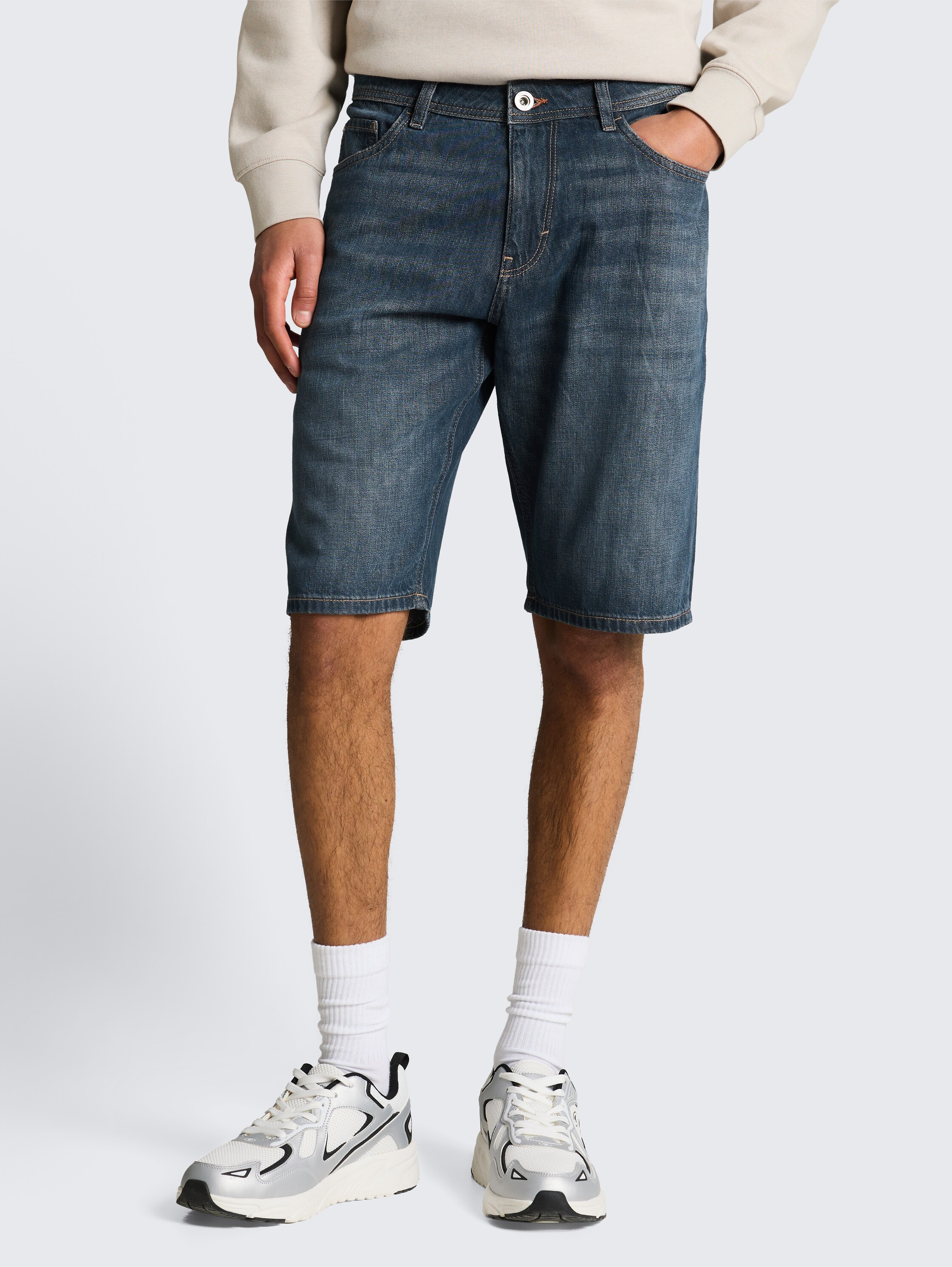 TTMARVIN STRAIGHT Ultralight jeansshort - used_dark_stone_blue_denim - 