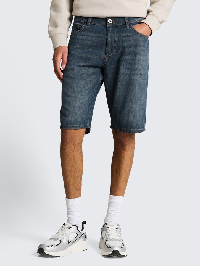 TTMARVIN STRAIGHT Ultralight jeansshort door Men, Used Dark Stone Blue Denim