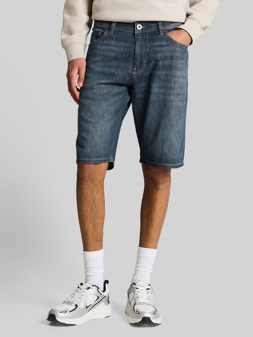TTMARVIN STRAIGHT Ultralight jeansshort door Men, Used Dark Stone Blue Denim