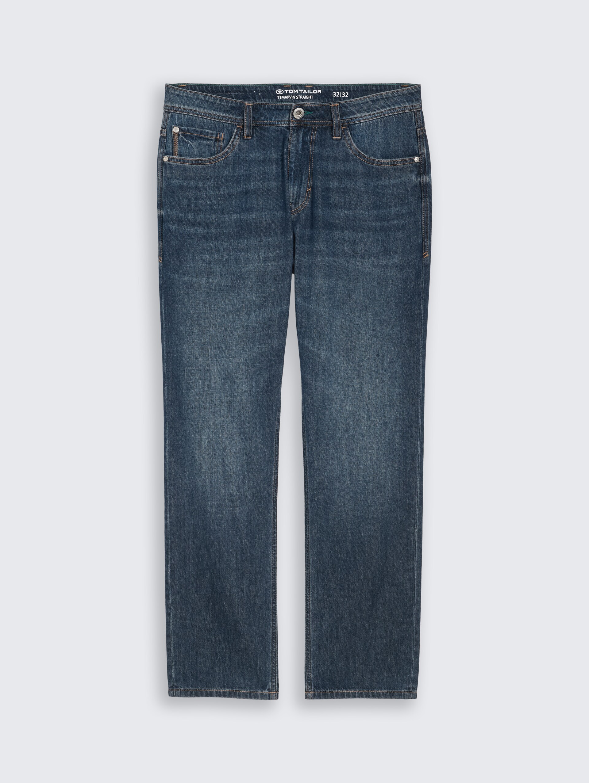 TTMARVIN STRAIGHT Jeans - Used Dark Stone Blue Denim - Vorder-Produkt-Ansicht