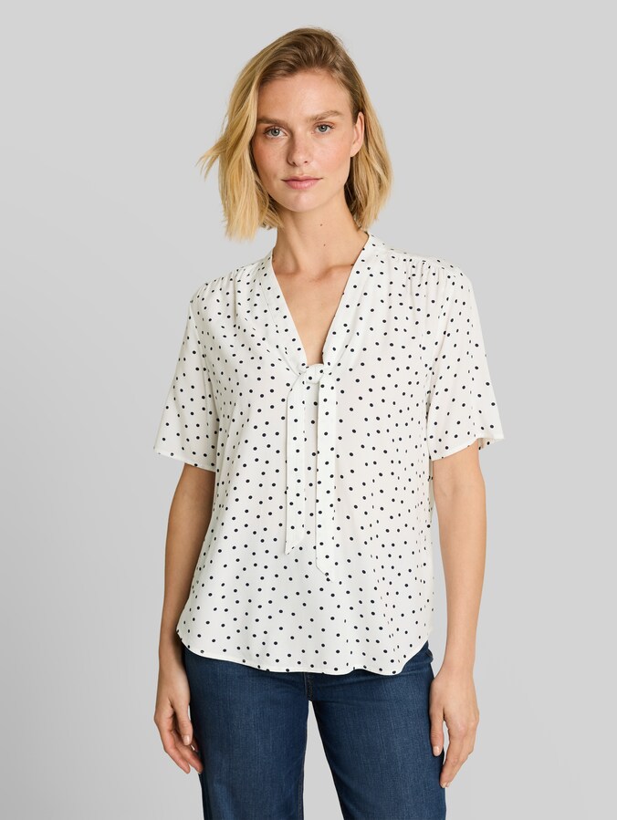 Chemisier à pois par Women, white small dot design