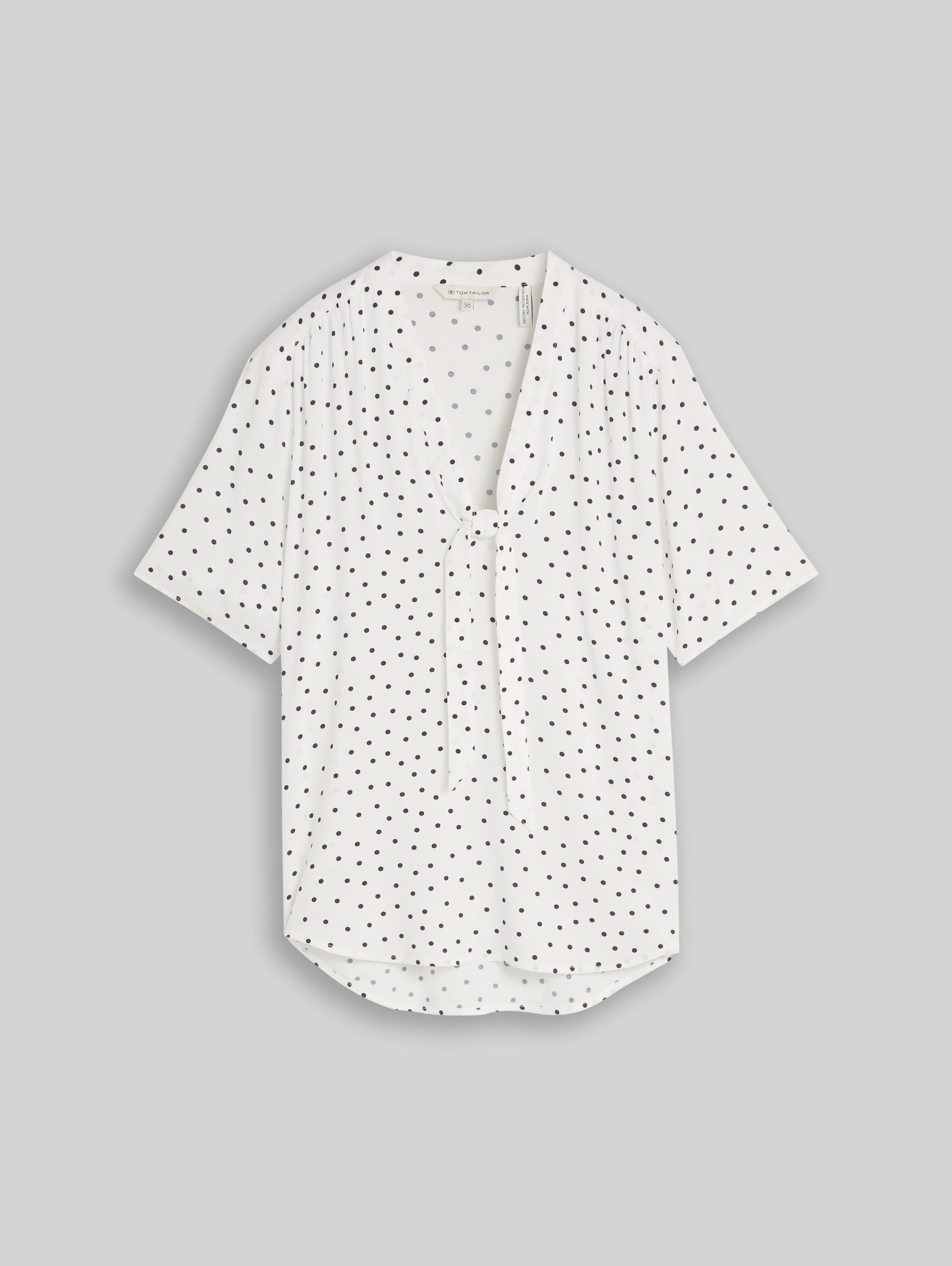 Chemisier à pois - white small dot design - Vue de face du produit