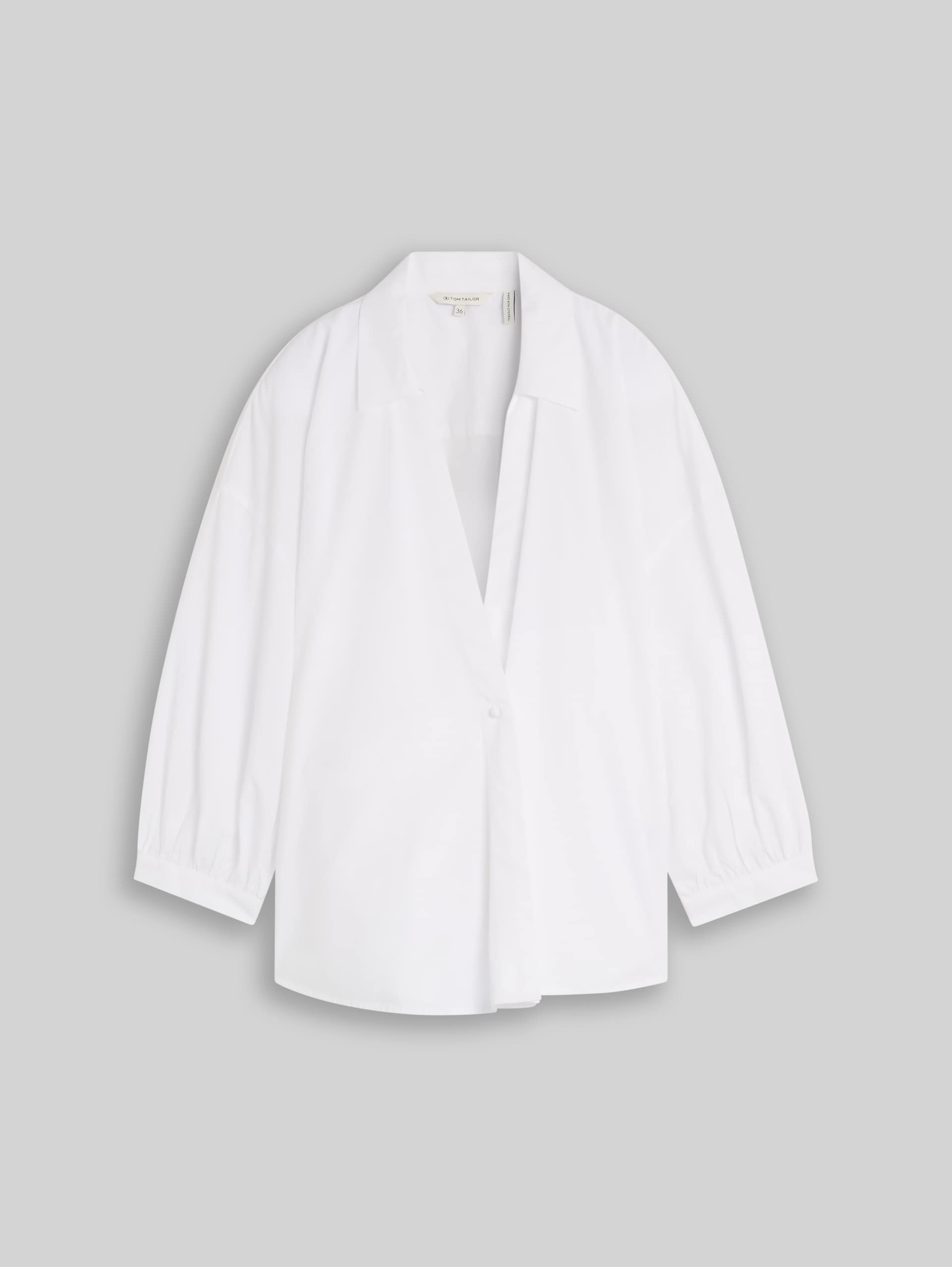 Loose-fit wrap blouse - White - Front product view