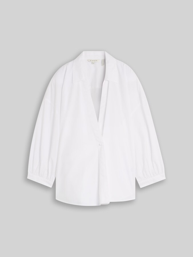 Loose-fit wrap blouse by Women, White