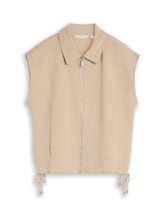 Ausgewählt, Loose Fit Sweatweste mit Kragen von Tom Tailor, braun