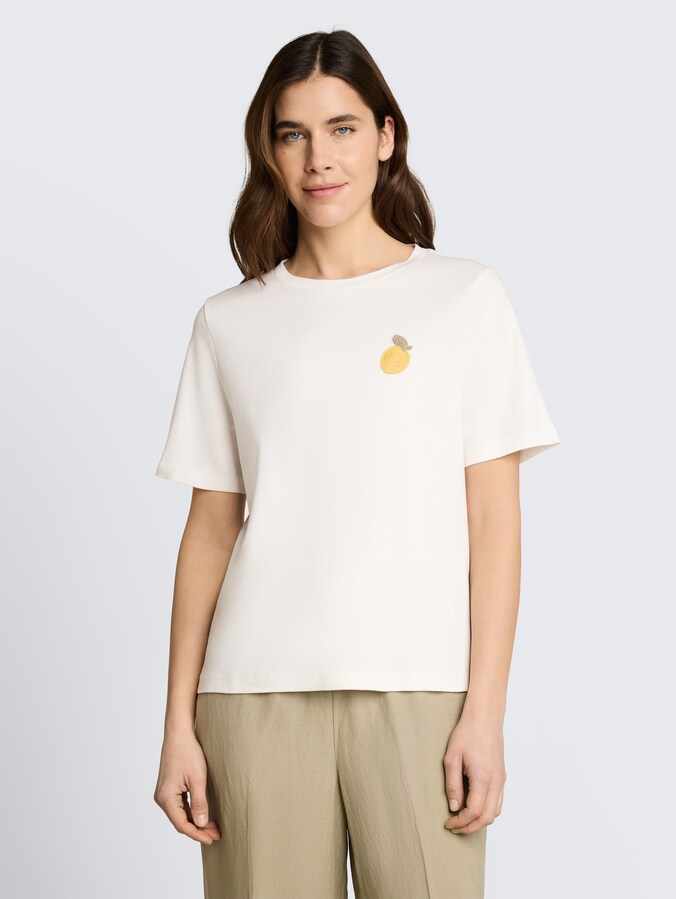 T-Shirt mit Häkel-Detail von Women, Whisper White