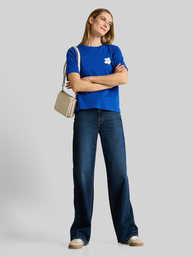 T-Shirt mit Häkel-Detail von Women, shiny royal blue