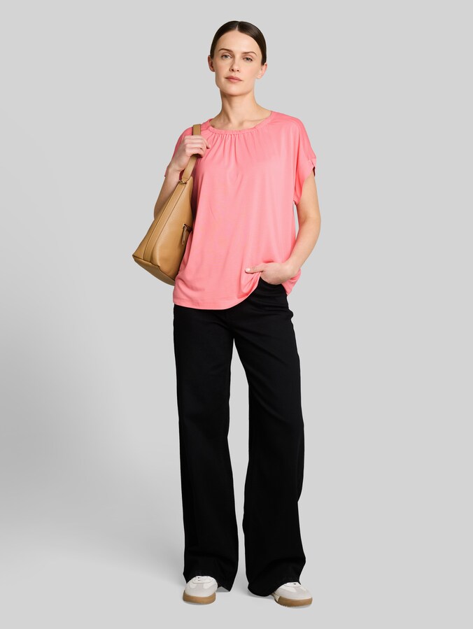 T-Shirt mit Raffungen von Women, soft fuchsia pink