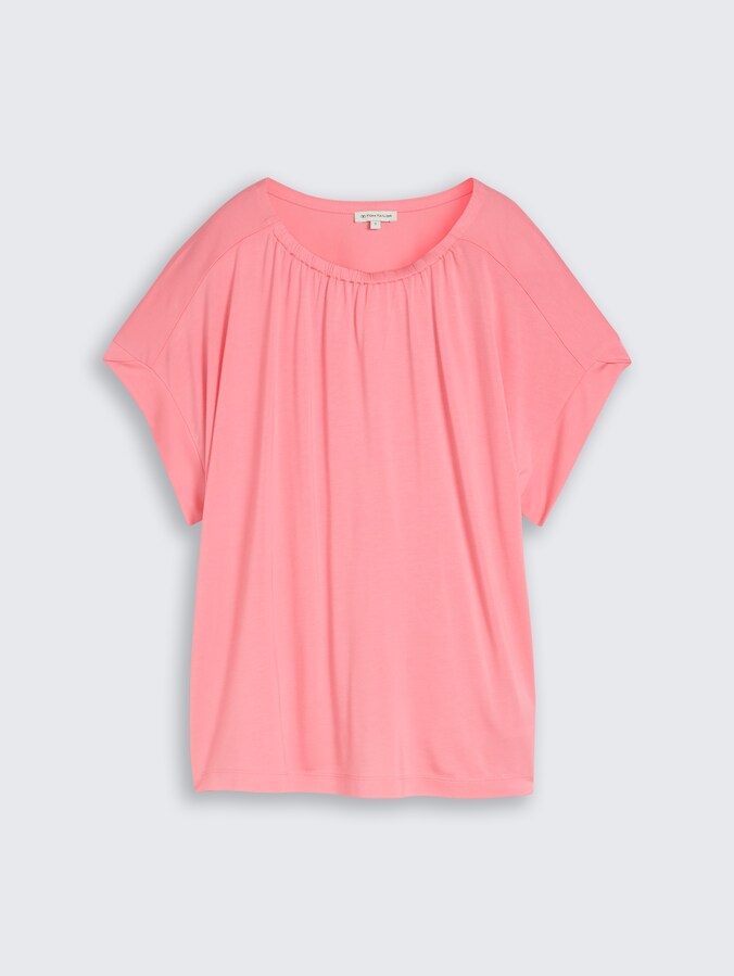 T-Shirt mit Raffungen von Women, soft fuchsia pink