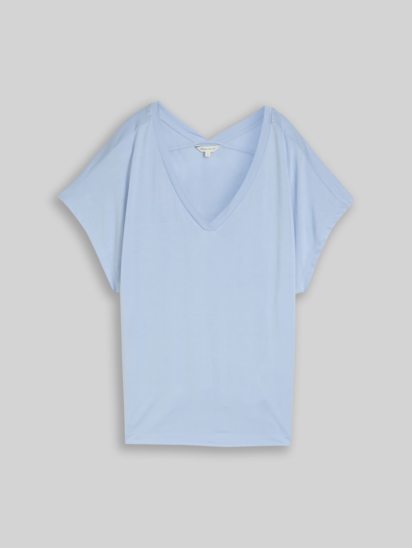 T-shirt with V-neck by Women, Kentucky Blue