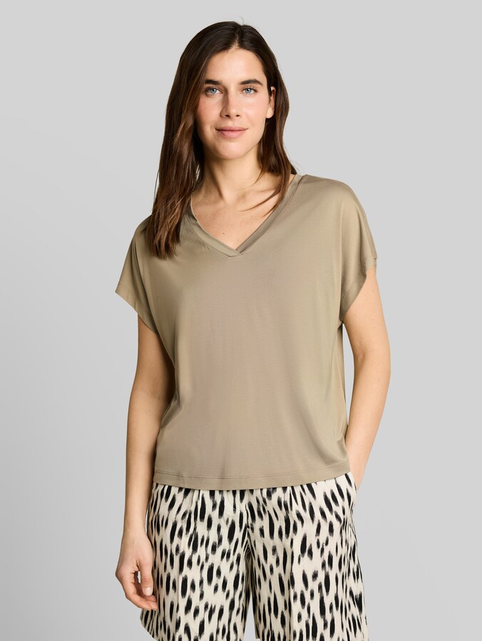 T-Shirt mit V-Ausschnitt von Women, Silver Olive