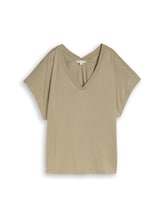 Not Selected, T-shirt with V-neck by Tom Tailor, green