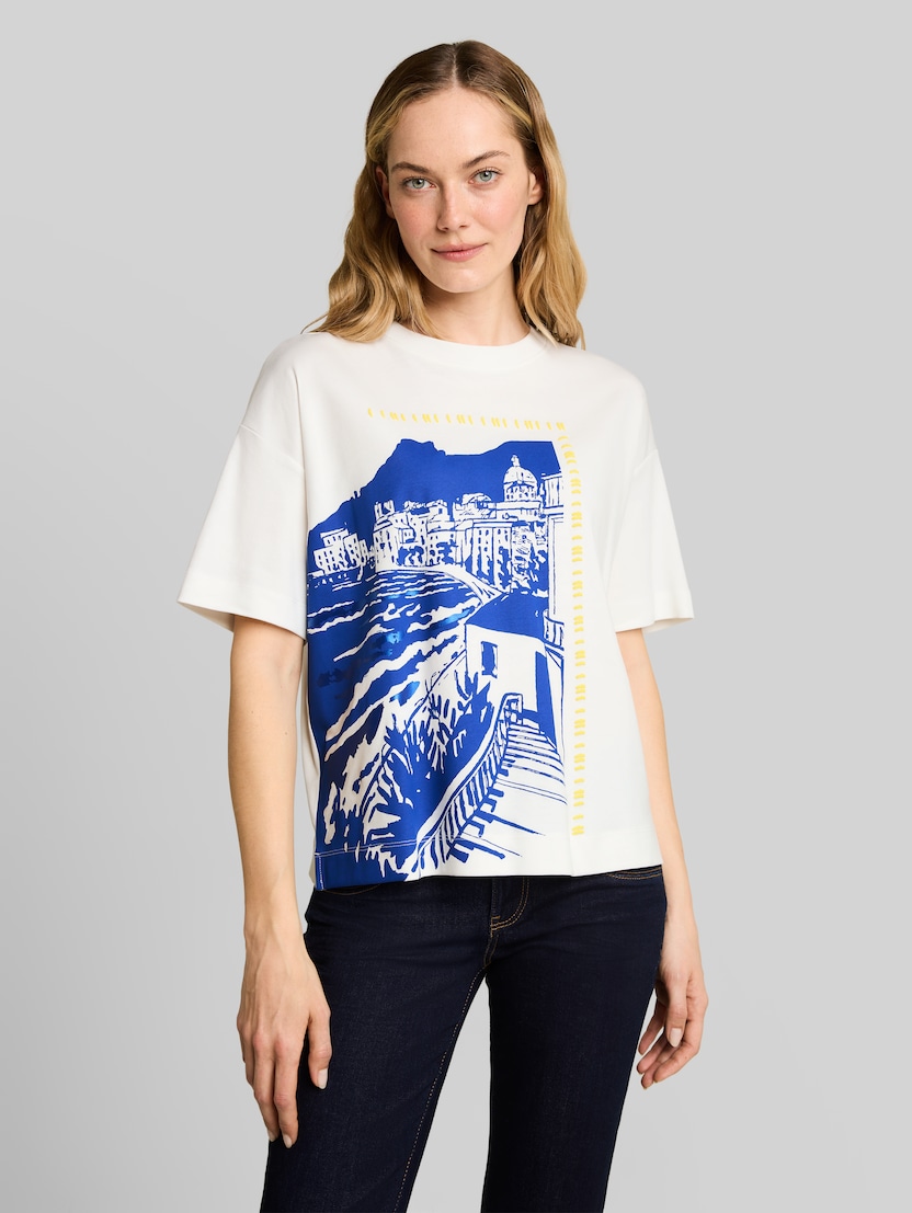 Printed T-shirt by Women, Whisper White