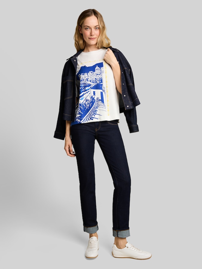 T-Shirt mit Print von Women, Whisper White