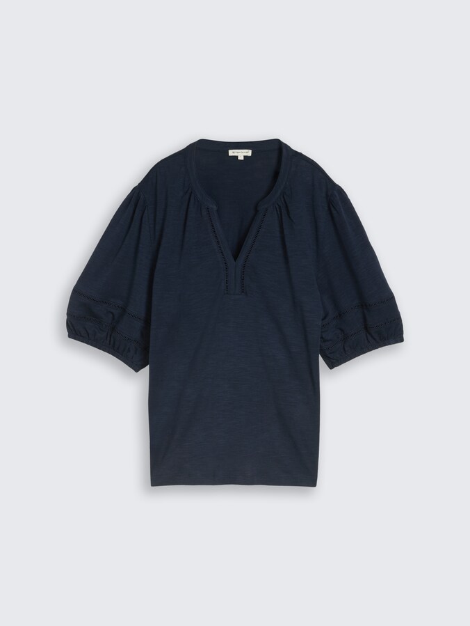 Blusenshirt mit Spitzendetails von Women, sky captain blue