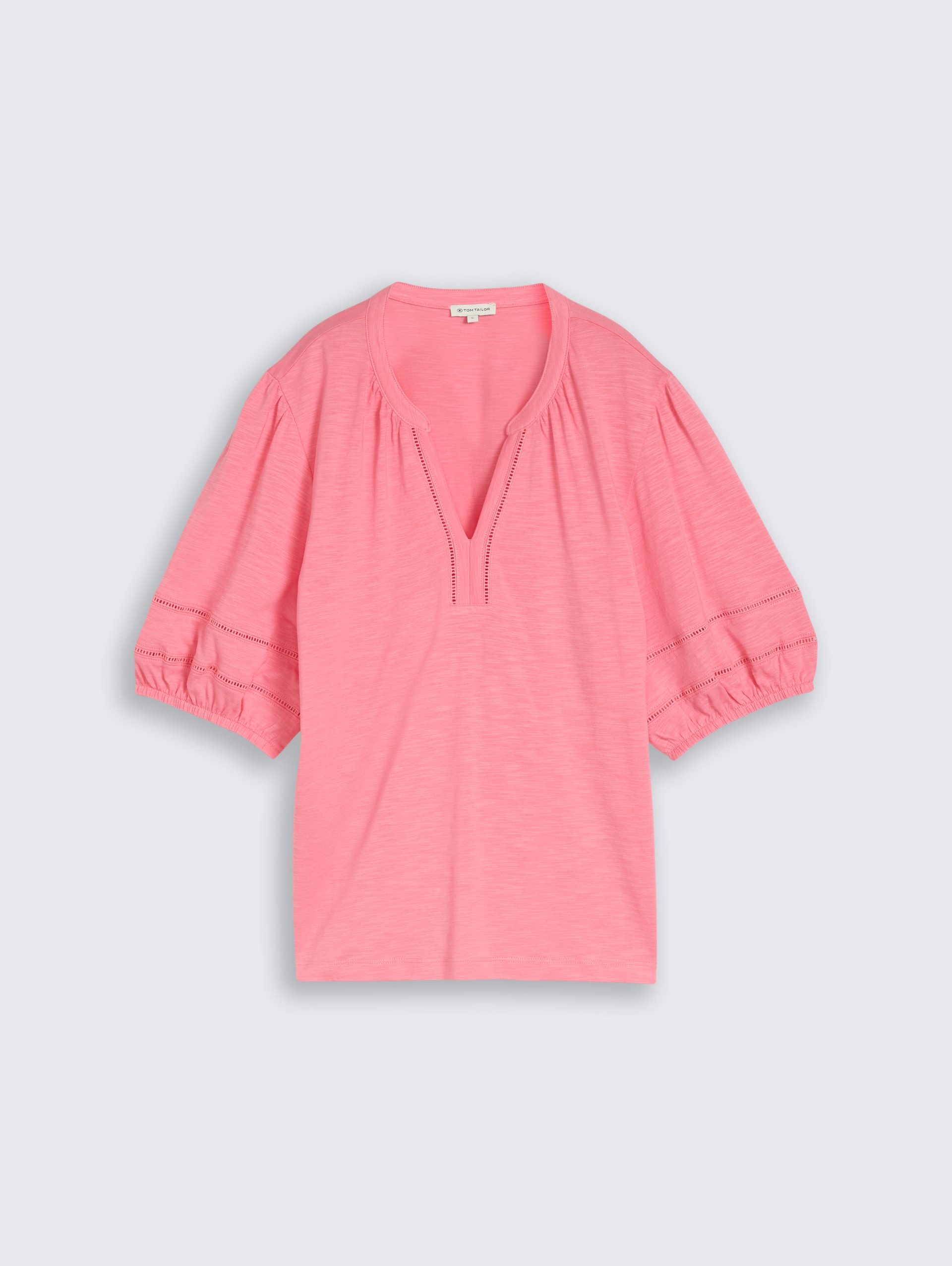 Blusenshirt mit Spitzendetails - soft fuchsia pink - Vorder-Produkt-Ansicht