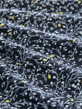 Crinkle T-shirt met patroon - navy small leaves design - Materiaalweergave