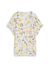 Sélectionné, T-shirt froissé à motifs par Tom Tailor, blanc