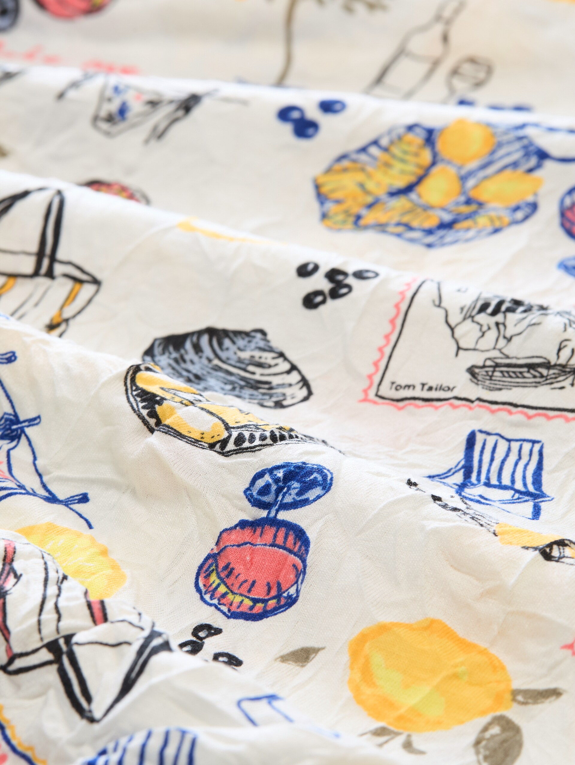 T-shirt froissé à motifs - summerly lemon print - Vue de la matière