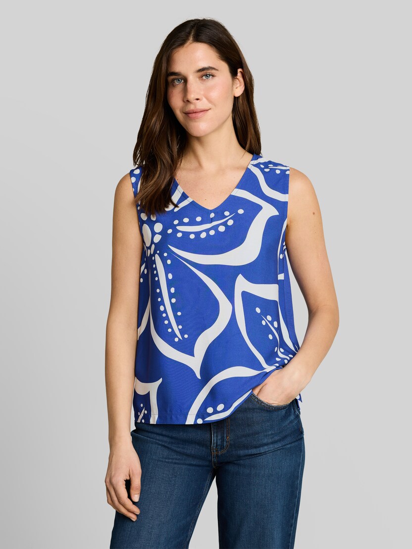 Top mit Blumenmuster von Women, shiny royal blue
