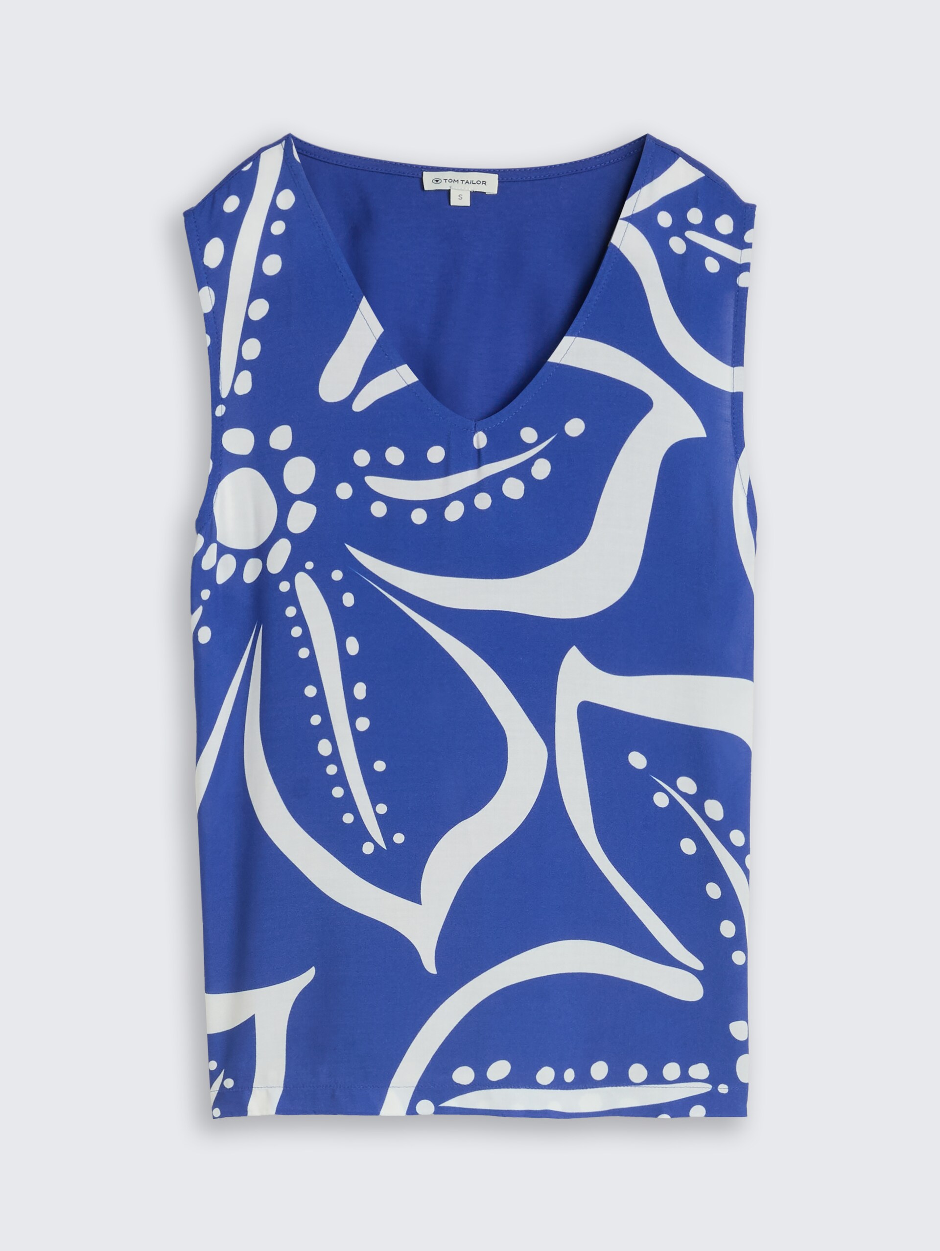 Top met bloemenpatroon - shiny royal blue - Product vooraanzicht