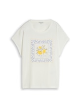 Niet geselecteerd, T-shirt in materiaalmix door Tom Tailor, wit