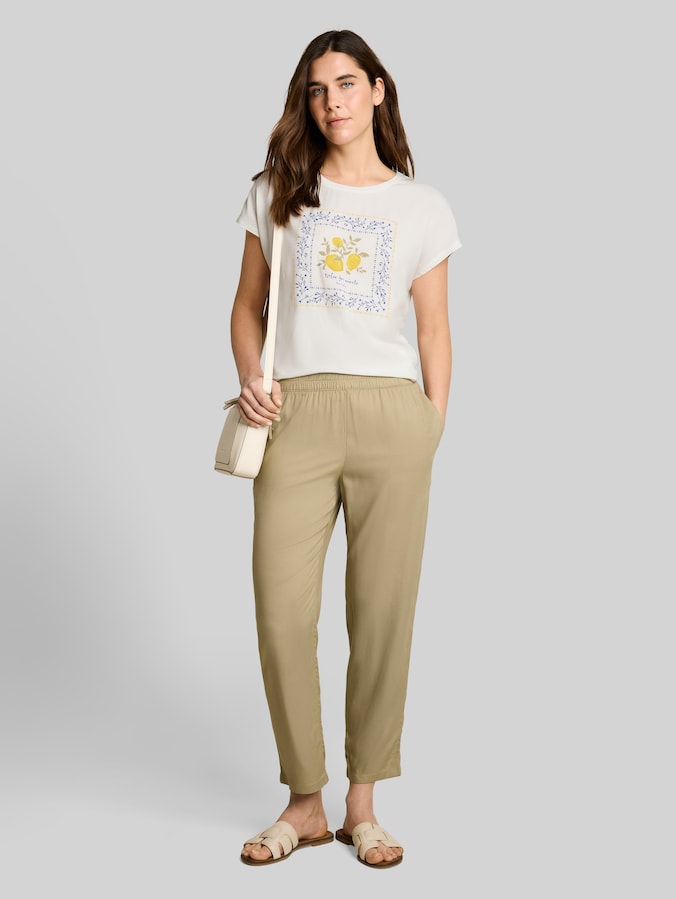 T-shirt in een mix van materialen door Women, Whisper White