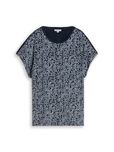 Geselecteerd, T-shirt in materiaalmix door Tom Tailor, blauw