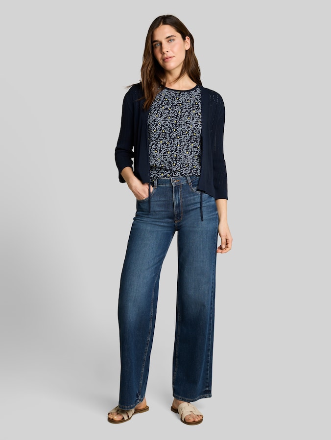T-shirt in een mix van materialen door Women, sky captain blue