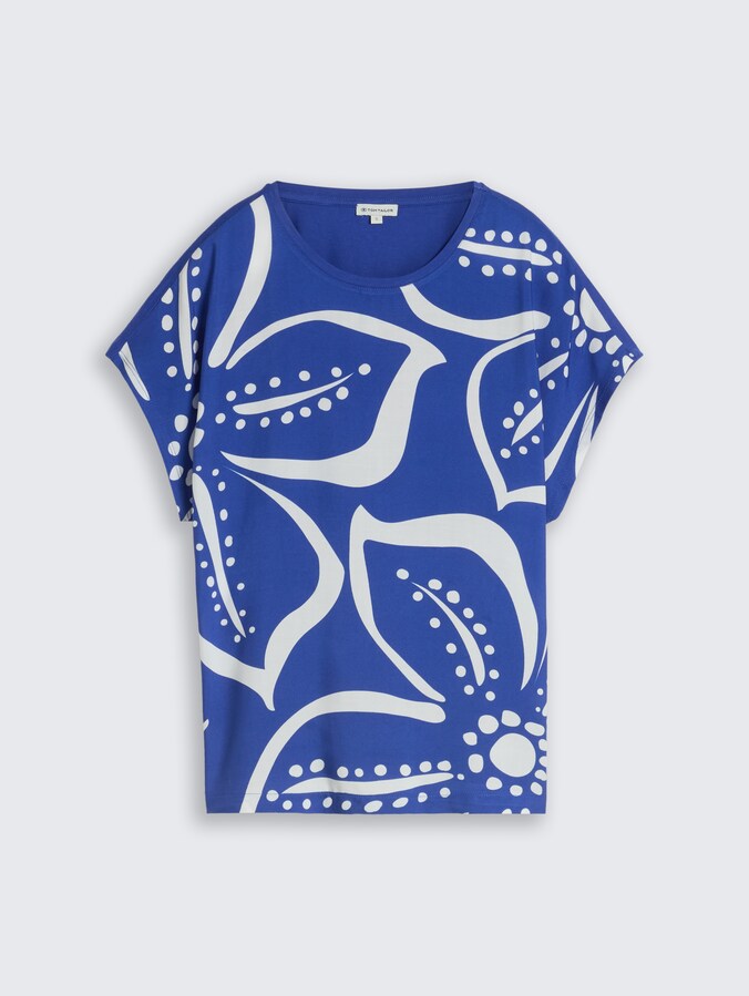 T-Shirt im Material-Mix von Women, shiny royal blue