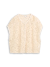 Ausgewählt, Crochet-Top mit Knopfleiste von Tom Tailor, weiß